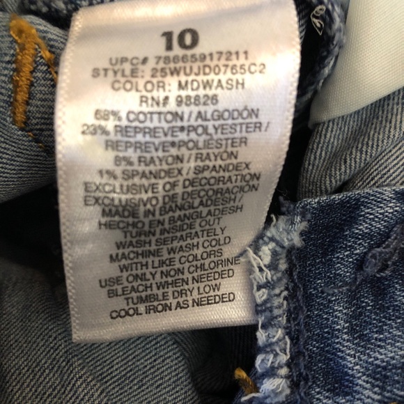 JORDACHE Girls High Rise Straight Distressed Jeans Size 12 Stonewashed New - Picture 10 of 11